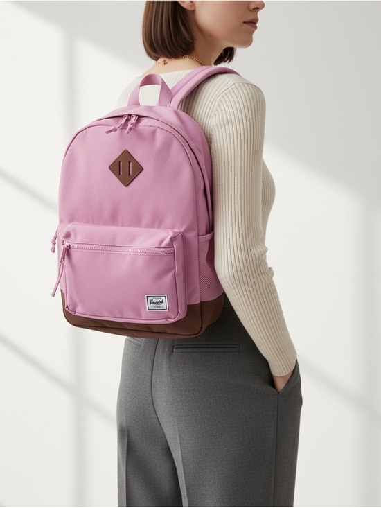 Herschel Supply Company Handbags - Herschel Pink/Lavander Backpack with Brown Suede Accent
